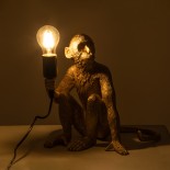 GloboStar® APES 01809 Μοντέρνο Φωτιστικό Πορτατίφ Λαμπατέρ Μονόφωτο 1 x E27 Χρυσό Φιγούρα L30 x W27 x H30cm