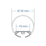GloboStar® SURFACEPENDANT-PROFILE 70854-3M Προφίλ Αλουμινίου - Βάση & Ψύκτρα Ταινίας LED με Λευκό Γαλακτερό Κάλυμμα - Επιφανειακή & Κρεμαστή Χρήση - Πατητό Κάλυμμα - Μαύρο - 3 Μέτρα - Μ300 x Φ3cm