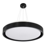 GloboStar® BARCHETTA 61046-P Κρεμαστή Πλαφονιέρα Οροφής LED CCT 72W 8306lm 120° AC 220-240V - Εναλλαγή Φωτισμού μέσω Τηλεχειριστηρίου All In One Ψυχρό 6000k+Φυσικό 4500k+Θερμό 2700k Dimmable Φ48cm - Μαύρο - 3 Years Warranty