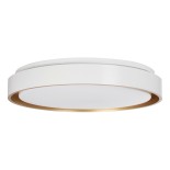 GloboStar® BARCHETTA 61048-P Κρεμαστή Πλαφονιέρα Οροφής LED CCT 72W 8306lm 120° AC 220-240V - Εναλλαγή Φωτισμού μέσω Τηλεχειριστηρίου All In One Ψυχρό 6000k+Φυσικό 4500k+Θερμό 2700k Dimmable Φ48cm - Λευκό με Χρυσό - 3 Years Warranty