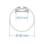 GloboStar® SURFACEPENDANT-PROFILE 70855-3M Προφίλ Αλουμινίου - Βάση & Ψύκτρα Ταινίας LED με Λευκό Γαλακτερό Κάλυμμα - Επιφανειακή & Κρεμαστή Χρήση - Πατητό Κάλυμμα - Ασημί - 3 Μέτρα - Μ300 x Φ6cm