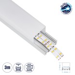 GloboStar® SURFACEPENDANT-PROFILE 70864-3M Προφίλ Αλουμινίου - Βάση & Ψύκτρα Ταινίας LED με Λευκό Γαλακτερό Κάλυμμα - Επιφανειακή & Κρεμαστή Χρήση - Πατητό Κάλυμμα - Ασημί - 3 Μέτρα - Μ300 x Π4.5 x Υ4.2cm