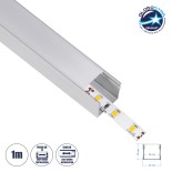 GloboStar® SURFACE-PROFILE 70867-1M Προφίλ Αλουμινίου - Βάση & Ψύκτρα Ταινίας LED με Λευκό Γαλακτερό Κάλυμμα - Επιφανειακή Χρήση - Πατητό Κάλυμμα - Ασημί - 1 Μέτρο - Μ100 x Π2.3 x Υ2cm