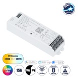 GloboStar® 73008 Ασύρματος WiFi LED RGBW+WW+CCT Controller IOS/Android 5in1 Bluetooth 2.4Ghz DC 12-24V Max 360W