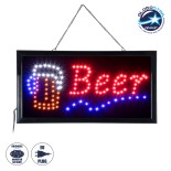 GloboStar® 75688 Φωτιστικό Ταμπέλα Φωτεινή Επιγραφή LED Σήμανσης BEER 3W AC 230V με Διακόπτη On/Off Κόκκινο - Μπλε - Πορτοκαλί