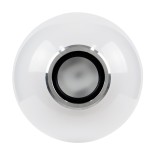 GloboStar® 76072 Λάμπα LED E27 G95 Γλόμπος 12W 780lm 260° με Ενσωματωμένο Bluetooth Ηχείο 3W AC 220-240V IP20 Φ9.5 x Υ13.5cm - Εναλλαγή Φωτισμού μέσω Τηλεχειριστηρίου & Μέσω Smart Home Εφαρμογής HappyLighting APP - Πολύχρωμο RGBW - 2 Years Warranty