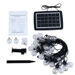 GloboStar® 79666 Διακοσμητική Γιρλάντα 14 Μέτρων με Controller 4 Προγραμμάτων Φωτισμού 30 LED 3W με Ενσωματωμένη Μπαταρία 600mAh - Φωτοβολταϊκό Πάνελ - Αισθητήρα Ημέρας-Νύχτας - Βάση Κήπου & Μαύρο Καλώδιο Αδιάβροχη IP44 Θερμό Λευκό 2700K L22 x W15.5 x H3c
