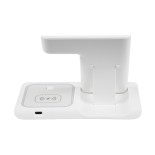 GloboStar® 79706 Επιτραπέζια Σταθερή Βάση Ασύρματης Φόρτισης Fast Charging για Κινητά - Earphones - Smart Watches 15W Max - Λευκό