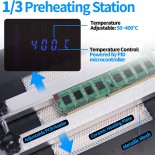 GloboStar® 79973 Ψηφιακός Σταθμός Συγκόλλησης 3in1 με Ψηφιακή Οθόνη - Κολλητήρι - Πιστόλι Θερμού Αέρα Hot Air Soldering Welding Gun - Φούρνος Πλακετών Solder Preheat Welding Oven PCB και PID Προγραμματιζόμενο Σύστημα Ελέγχου Θερμοκρασίας - 1200W