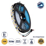 GloboStar® 90588 Digital Pixel Addressable Strip 3 PIN - Ψηφιακή Ταινία LED SMD 5050 14.4W/m 60LED/m 20PIXEL/m SPI/TTL Protocol IC WS2811/UCS16703 1296lm/m 120° DC 12V IP20 Θερμό Λευκό 2700K - Λευκό Σώμα - Μ5000 x Π10 x Υ2mm - Συσκευασία 5 Μέτρων - 5 Χρόν