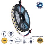 GloboStar® 90603 Digital Pixel Addressable Strip 4 PIN - Ψηφιακή Ταινία LED SMD 5050 14W/m 60LED/m 60PIXEL/m SPI/TTL Protocol IC TM1908 1296lm/m 120° DC 12V IP20 Θερμό Λευκό 2700K - Λευκό Σώμα - Μ500 x Π10 x Υ2mm - Συσκευασία 5 Μέτρων - 5 Χρόνια Εγγύηση