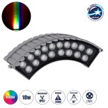 GloboStar® TREELIGHT-JINA 90692 Κυρτή Μπάρα Φωτισμού Wall Washer με Αντιθαμβωτική Γρίλια Ειδική για Φυτά - Δέντρα LED 18W 1530lm 10° DC 24V Αδιάβροχο IP67 L29 x W11 x H10.5cm RGBW DMX512 - Γκρι - 3 Years Warranty