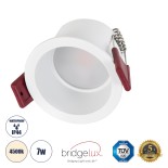 GLOBOSTAR® IP 60344 Χωνευτό Downlight Σποτ Μπάνιου LED 7W 750lm 45° AC 220-240V Αδιάβροχο IP44 Φυσικό Λευκό 4500K - Lumileds SMD Chip & TÜV SÜD Driver - Λευκό Ματ - Μ6.6 x Π6.6 x Υ5.3cm / Q5.5cm - 5 Χρόνια Εγγύηση