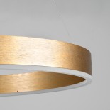kelvo® VENOM 61190-DECO Μοντέρνο Κρεμαστό Φωτιστικό Οροφής LED 120W 14158lm 120° AC 220-240V IP20 Ρυθμιζόμενο Λευκό CCT με Χειριστήριο από 2700K έως 6000K Dimmable - Lumileds SMD Chip - Χρυσό Βούρτσας - Μ80 x Π80 x Υ60cm - 3 Χρόνια Εγγύηση