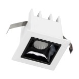GLOBOSTAR® LUMINAR 60314 Χωνευτό Downlight Σποτ LED 2W 280lm 36° AC 220-240V IP20 Φυσικό Λευκό 4500K - Osram SMD Chip & TÜV SÜD Driver - Λευκό & Μαύρο Ματ - Μ4.3 x Π4.3 x Υ4.5cm / Q3.5 x 3.5cm - 5 Χρόνια Εγγύηση