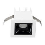 GLOBOSTAR® LUMINAR 60314 Χωνευτό Downlight Σποτ LED 2W 280lm 36° AC 220-240V IP20 Φυσικό Λευκό 4500K - Osram SMD Chip & TÜV SÜD Driver - Λευκό & Μαύρο Ματ - Μ4.3 x Π4.3 x Υ4.5cm / Q3.5 x 3.5cm - 5 Χρόνια Εγγύηση