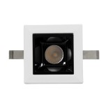GLOBOSTAR® LUMINAR 60315 Χωνευτό Downlight Σποτ LED 2W 270lm 36° AC 220-240V IP20 Θερμό Λευκό 2700K - Osram SMD Chip & TÜV SÜD Driver - Λευκό & Μαύρο Ματ - Μ4.3 x Π4.3 x Υ4.5cm / Q3.5 x 3.5cm - 5 Χρόνια Εγγύηση