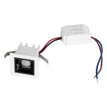 GLOBOSTAR® LUMINAR 60315 Χωνευτό Downlight Σποτ LED 2W 270lm 36° AC 220-240V IP20 Θερμό Λευκό 2700K - Osram SMD Chip & TÜV SÜD Driver - Λευκό & Μαύρο Ματ - Μ4.3 x Π4.3 x Υ4.5cm / Q3.5 x 3.5cm - 5 Χρόνια Εγγύηση