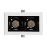 GLOBOSTAR® LUMINAR 60317 Χωνευτό Downlight Σποτ LED 4W 540lm 36° AC 220-240V IP20 Θερμό Λευκό 2700K - Osram SMD Chip & TÜV SÜD Driver - Λευκό & Μαύρο Ματ - Μ7.5 x Π4.3 x Υ4.5cm / Q6.5 x 3.5cm - 5 Χρόνια Εγγύηση