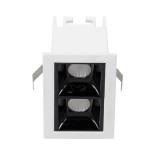 GLOBOSTAR® LUMINAR 60317 Χωνευτό Downlight Σποτ LED 4W 540lm 36° AC 220-240V IP20 Θερμό Λευκό 2700K - Osram SMD Chip & TÜV SÜD Driver - Λευκό & Μαύρο Ματ - Μ7.5 x Π4.3 x Υ4.5cm / Q6.5 x 3.5cm - 5 Χρόνια Εγγύηση