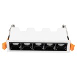 GLOBOSTAR® LUMINAR 60318 Χωνευτό Downlight Σποτ LED 10W 1400lm 36° AC 220-240V IP20 Φυσικό Λευκό 4500K - Osram SMD Chip & TÜV SÜD Driver - Λευκό & Μαύρο Ματ - Μ14.8 x Π4.3 x Υ4.5cm / Q13.5 x 3.5cm - 5 Χρόνια Εγγύηση