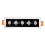 GLOBOSTAR® LUMINAR 60318 Χωνευτό Downlight Σποτ LED 10W 1400lm 36° AC 220-240V IP20 Φυσικό Λευκό 4500K - Osram SMD Chip & TÜV SÜD Driver - Λευκό & Μαύρο Ματ - Μ14.8 x Π4.3 x Υ4.5cm / Q13.5 x 3.5cm - 5 Χρόνια Εγγύηση