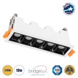 GLOBOSTAR® LUMINAR 60319 Χωνευτό Downlight Σποτ LED 10W 1350lm 36° AC 220-240V IP20 Θερμό Λευκό 2700K - Osram SMD Chip & TÜV SÜD Driver - Λευκό & Μαύρο Ματ - Μ14.8 x Π4.3 x Υ4.5cm / Q13.5 x 3.5cm - 5 Χρόνια Εγγύηση
