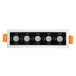 GLOBOSTAR® LUMINAR 60319 Χωνευτό Downlight Σποτ LED 10W 1350lm 36° AC 220-240V IP20 Θερμό Λευκό 2700K - Osram SMD Chip & TÜV SÜD Driver - Λευκό & Μαύρο Ματ - Μ14.8 x Π4.3 x Υ4.5cm / Q13.5 x 3.5cm - 5 Χρόνια Εγγύηση