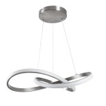 GLOBOSTAR® DEXTER 60498 Μοντέρνο Κρεμαστό Φωτιστικό Οροφής LED 72W 8064lm 300° AC 220-240V IP20 Ρυθμιζόμενο Λευκό CCT με Χειριστήριο από 2700K έως 6000K Dimmable - Lumileds SMD Chip - Νίκελ Βούρτσας - Μ56 x Π56 x Υ14cm - 3 Χρόνια Εγγύηση