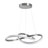 GLOBOSTAR® DEXTER 60498 Μοντέρνο Κρεμαστό Φωτιστικό Οροφής LED 72W 8064lm 300° AC 220-240V IP20 Ρυθμιζόμενο Λευκό CCT με Χειριστήριο από 2700K έως 6000K Dimmable - Lumileds SMD Chip - Νίκελ Βούρτσας - Μ56 x Π56 x Υ14cm - 3 Χρόνια Εγγύηση