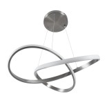 GLOBOSTAR® DEXTER 60498 Μοντέρνο Κρεμαστό Φωτιστικό Οροφής LED 72W 8064lm 300° AC 220-240V IP20 Ρυθμιζόμενο Λευκό CCT με Χειριστήριο από 2700K έως 6000K Dimmable - Lumileds SMD Chip - Νίκελ Βούρτσας - Μ56 x Π56 x Υ14cm - 3 Χρόνια Εγγύηση