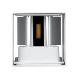 GloboStar® AXIS-S 60560 Φωτιστικό Τοίχου - Απλίκα Αρχιτεκτονικού Φωτισμού Εξωτερικού Χώρου Up & Down LED 10W 1150lm με Ρυθμιζόμενες Μοίρες από 10 έως 60° AC 220-240V Αδιάβροχο IP65 Μ10 x Π10 x Υ10cm - Θερμό Λευκό 2700K - Λευκό - Bridgelux Chip - 3 Years W