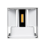 GloboStar® AXIS-S 60560 Φωτιστικό Τοίχου - Απλίκα Αρχιτεκτονικού Φωτισμού Εξωτερικού Χώρου Up & Down LED 10W 1150lm με Ρυθμιζόμενες Μοίρες από 10 έως 60° AC 220-240V Αδιάβροχο IP65 Μ10 x Π10 x Υ10cm - Θερμό Λευκό 2700K - Λευκό - Bridgelux Chip - 3 Years W