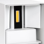 GloboStar® AXIS-S 60560 Φωτιστικό Τοίχου - Απλίκα Αρχιτεκτονικού Φωτισμού Εξωτερικού Χώρου Up & Down LED 10W 1150lm με Ρυθμιζόμενες Μοίρες από 10 έως 60° AC 220-240V Αδιάβροχο IP65 Μ10 x Π10 x Υ10cm - Θερμό Λευκό 2700K - Λευκό - Bridgelux Chip - 3 Years W
