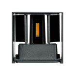 GloboStar® AXIS-S 60561 Φωτιστικό Τοίχου - Απλίκα Αρχιτεκτονικού Φωτισμού Εσωτερικού/Εξωτερικού Χώρου Up & Down LED 10W 1150lm 10 έως 60° AC 220-240V Αδιάβροχο IP65 Μ10 x Π10 x Υ10cm - Θερμό Λευκό 2700K - Γκρι Ανθρακί- Bridgelux Chip - 3 Years Warranty