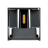 GloboStar® AXIS-S 60561 Φωτιστικό Τοίχου - Απλίκα Αρχιτεκτονικού Φωτισμού Εσωτερικού/Εξωτερικού Χώρου Up & Down LED 10W 1150lm 10 έως 60° AC 220-240V Αδιάβροχο IP65 Μ10 x Π10 x Υ10cm - Θερμό Λευκό 2700K - Γκρι Ανθρακί- Bridgelux Chip - 3 Years Warranty