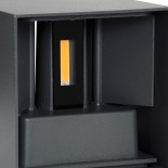 GloboStar® AXIS-S 60561 Φωτιστικό Τοίχου - Απλίκα Αρχιτεκτονικού Φωτισμού Εσωτερικού/Εξωτερικού Χώρου Up & Down LED 10W 1150lm 10 έως 60° AC 220-240V Αδιάβροχο IP65 Μ10 x Π10 x Υ10cm - Θερμό Λευκό 2700K - Γκρι Ανθρακί- Bridgelux Chip - 3 Years Warranty