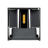 GloboStar® AXIS-S 60564 Φωτιστικό Τοίχου - Απλίκα Αρχιτεκτονικού Φωτισμού Εσωτερικού/Εξωτερικού Χώρου Up & Down LED 10W 1200lm 10 έως 60° AC 220-240V Αδιάβροχο IP65 Μ10 x Π10 x Υ10cm - Φυσικό Λευκό 4500K - Γκρι Ανθρακί- Bridgelux Chip - 3 Years Warranty