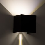 GloboStar® AXIS-S 60565 Φωτιστικό Τοίχου - Απλίκα Αρχιτεκτονικού Φωτισμού Εσωτερικού/Εξωτερικού Χώρου Up & Down LED 10W 1200lm 10 έως 60° AC 220-240V Αδιάβροχο IP65 Μ10 x Π10 x Υ10cm - Φυσικό Λευκό 4500K - Μαύρο - Bridgelux Chip - 3 Years Warranty