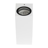 GloboStar® BURANO 60614 Φωτιστικό Τοίχου - Απλίκα Αρχιτεκτονικού Φωτισμού Εξωτερικού Χώρου Up & Down Αλουμινίου με Ντουί 2 x GU10 AC 220-240V Αδιάβροχο IP65 L15 x W8 x H6.8cm - Λευκό -  5 Years Warranty