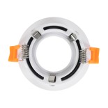 GloboStar® OMICRON 60632 Χωνευτό Στρόγγυλο Σποτ Οροφής για Λάμπα MR16/GU10 - IP20 - Χυτό Αλουμίνιο - Φ8.5 x Υ3cm - Λευκό - 5 Years Warranty