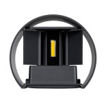 GloboStar® AXIS-R 60639 Φωτιστικό Τοίχου - Απλίκα Αρχιτεκτονικού Φωτισμού Εσωτερικού/Εξωτερικού Χώρου Up & Down LED 10W 1200lm 10 έως 60° AC 220-240V Αδιάβροχο IP65 Μ10 x Π10 x Υ10cm - Φυσικό Λευκό 4500K - Γκρι Ανθρακί- Bridgelux Chip - 3 Years Warranty