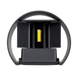 GloboStar® AXIS-R 60642 Φωτιστικό Τοίχου - Απλίκα Αρχιτεκτονικού Φωτισμού Εσωτερικού/Εξωτερικού Χώρου Up & Down LED 10W 1250lm 10 έως 60° AC 220-240V Αδιάβροχο IP65 Μ10 x Π10 x Υ10cm - Ψυχρό Λευκό 6000K - Γκρι Ανθρακί- Bridgelux Chip - 3 Years Warranty