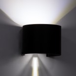 GloboStar® AXIS-R 60643 Φωτιστικό Τοίχου - Απλίκα Αρχιτεκτονικού Φωτισμού Εσωτερικού/Εξωτερικού Χώρου Up & Down LED 10W 1250lm 10 έως 60° AC 220-240V Αδιάβροχο IP65 Μ10 x Π10 x Υ10cm - Ψυχρό Λευκό 6000K - Μαύρο - Bridgelux Chip - 3 Years Warranty