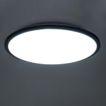 GLOBOSTAR® TUFFIN 60998 Φωτιστικό Πλαφονιέρα Οροφής LED 36W 3600lm 120° AC 220-240V Αδιάβροχο IP54 Ψυχρό Λευκό 6000K - Lumileds SMD Chip - Μαύρο Ματ & Λευκό Γαλακτερό - Μ48 x Π48 x Υ6.5cm - 3 Χρόνια Εγγύηση