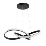 GLOBOSTAR® DEXTER 61049 Μοντέρνο Κρεμαστό Φωτιστικό Οροφής LED 72W 8064lm 300° AC 220-240V IP20 Ρυθμιζόμενο Λευκό CCT με Χειριστήριο από 2700K έως 6000K Dimmable - Lumileds SMD Chip - Μαύρο Ματ - Μ56 x Π56 x Υ14cm - 3 Χρόνια Εγγύηση