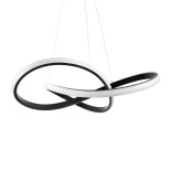 GLOBOSTAR® DEXTER 61049 Μοντέρνο Κρεμαστό Φωτιστικό Οροφής LED 72W 8064lm 300° AC 220-240V IP20 Ρυθμιζόμενο Λευκό CCT με Χειριστήριο από 2700K έως 6000K Dimmable - Lumileds SMD Chip - Μαύρο Ματ - Μ56 x Π56 x Υ14cm - 3 Χρόνια Εγγύηση