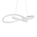 GLOBOSTAR® DEXTER 61050 Μοντέρνο Κρεμαστό Φωτιστικό Οροφής LED 72W 8064lm 300° AC 220-240V IP20 Ρυθμιζόμενο Λευκό CCT με Χειριστήριο από 2700K έως 6000K Dimmable - Lumileds SMD Chip - Λευκό Ματ - Μ56 x Π56 x Υ14cm - 3 Χρόνια Εγγύηση