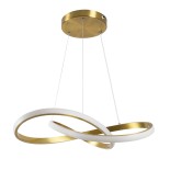 GLOBOSTAR® DEXTER 61051 Μοντέρνο Κρεμαστό Φωτιστικό Οροφής LED 72W 8064lm 300° AC 220-240V IP20 Ρυθμιζόμενο Λευκό CCT με Χειριστήριο από 2700K έως 6000K Dimmable - Lumileds SMD Chip - Χρυσό Βούρτσας - Μ56 x Π56 x Υ14cm - 3 Χρόνια Εγγύηση