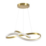 GLOBOSTAR® DEXTER 61051 Μοντέρνο Κρεμαστό Φωτιστικό Οροφής LED 72W 8064lm 300° AC 220-240V IP20 Ρυθμιζόμενο Λευκό CCT με Χειριστήριο από 2700K έως 6000K Dimmable - Lumileds SMD Chip - Χρυσό Βούρτσας - Μ56 x Π56 x Υ14cm - 3 Χρόνια Εγγύηση